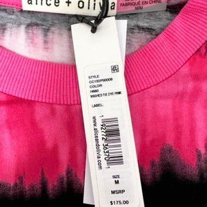 Alice & Olivia Size M Washed Tie Dye Pink sleeveless top